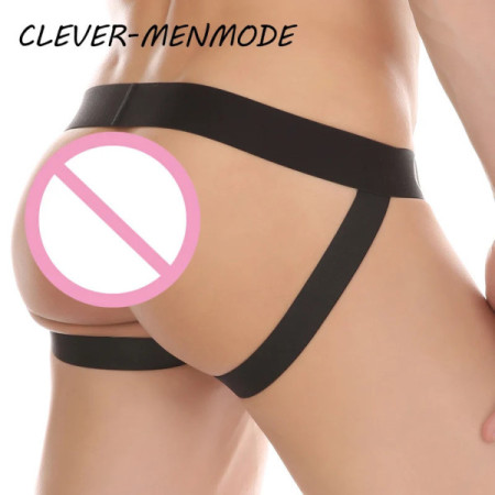 CLEVER-MENMODE Men's Sexy Buttocks Thong Raised Bag Backless Underwear G String Crop Top Panty Men Fetishes Sissy Gay Bikini