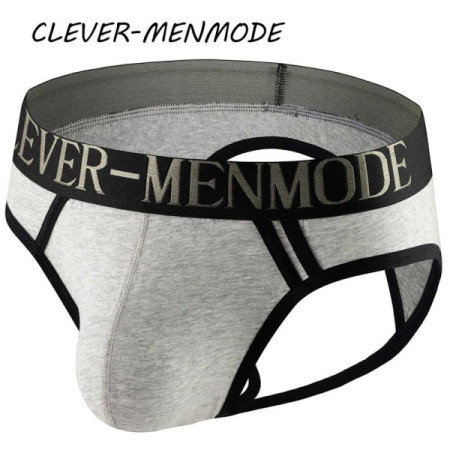 CLEVER-MENMODE Men's Sexy Back Open Buttock Briefs Open Hip Panties Jockstrap T Back Big Penis Bag Panties Gay Sissy Bikini