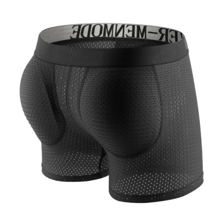 CLEVER-MENMODE Sexy Men Padded Underwear Mesh Boxer Buttocks Lifter Enlarge Butt Push Up Pad Underpants Penis Pouch Panties