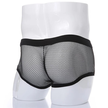 CLEVER-MENMODE Sexy Mesh Boxer Men Underwear See Through Transparent Low Waist Nightwear Boxer Shorts Boxershorts Underpants