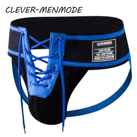 CLEVER-MENMODE Men's Sexy Thong Backless Open Butt Underwear Exotic Lingerie Tie Waist Jockstraps BDSM Bondage Fetish Costumes