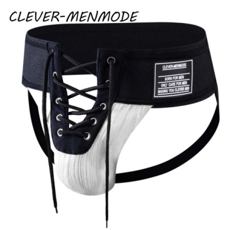 CLEVER-MENMODE Men's Sexy Thong Backless Open Butt Underwear Exotic Lingerie Tie Waist Jockstraps BDSM Bondage Fetish Costumes