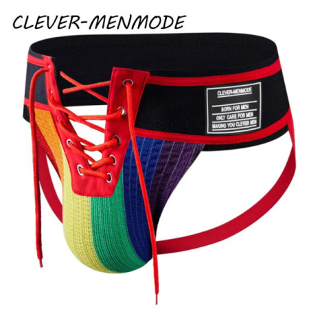 CLEVER-MENMODE Men's Sexy Thong Backless Open Butt Underwear Exotic Lingerie Tie Waist Jockstraps BDSM Bondage Fetish Costumes