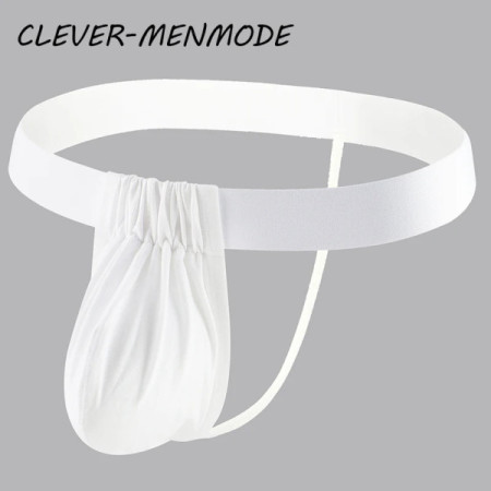 CLEVER-MENMODE Men's Sexy T Back Thong G String Underwear Bulge Penis Pouch Bikini Stretch Big U Convex Breathable Panties