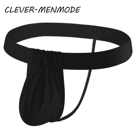 CLEVER-MENMODE Men's Sexy T Back Thong G String Underwear Bulge Penis Pouch Bikini Stretch Big U Convex Breathable Panties