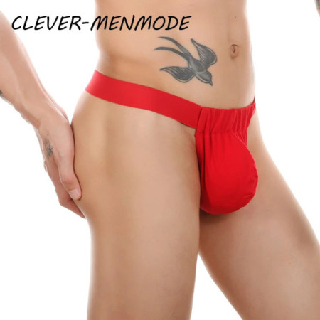 CLEVER-MENMODE Men's Sexy T Back Thong G String Underwear Bulge Penis Pouch Bikini Stretch Big U Convex Breathable Panties