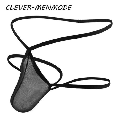 Men's Sexy String Cross Belt Underwea Ice Silk Raised Penis Bag Thong G String T Back Lingerie Crotch Panties Sex Gay Bikini 18+