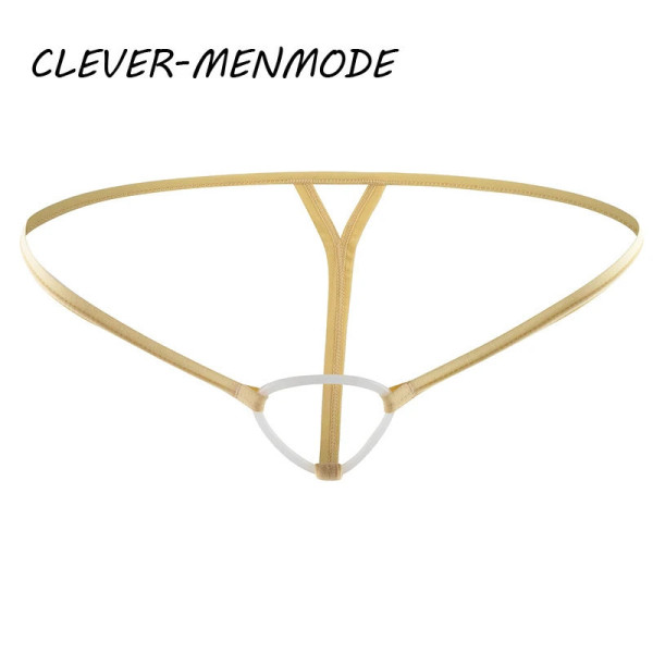 CLEVER-MENMODE Men's Sexy Cockring Underwear Erotic Open Crotch Penis Hole G String Lingerie Hollow Out Crotchless T Back Thong