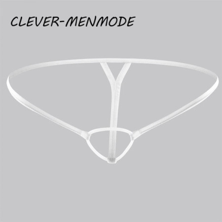 CLEVER-MENMODE Men's Sexy Cockring Underwear Erotic Open Crotch Penis Hole G String Lingerie Hollow Out Crotchless T Back Thong