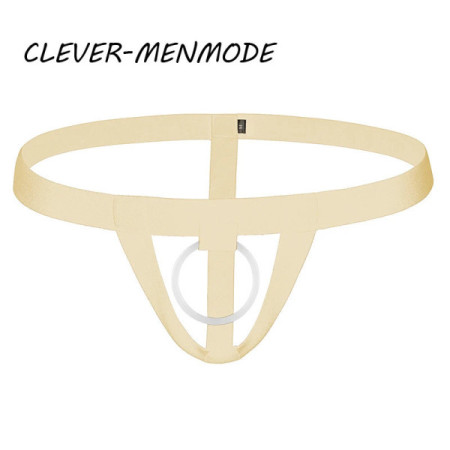 CLEVER-MENMODE Men's Sexy Thong Exotic Hollow Out Lingerie Open Crotch Bottomless Underwear Penis Ring Panties Jockstrap Hombre