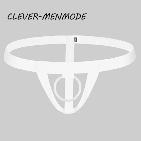 CLEVER-MENMODE Men's Sexy Thong Exotic Hollow Out Lingerie Open Crotch Bottomless Underwear Penis Ring Panties Jockstrap Hombre