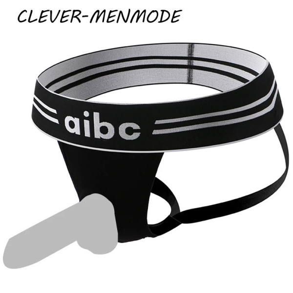 CLEVER-MENMODE Sexy Men's Hollow Out Jockstrap Thong Penis Hole Silicone O Ring Underwear Low Rise Panties Underpants Homme