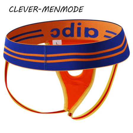 CLEVER-MENMODE Sexy Men's Hollow Out Jockstrap Thong Penis Hole Silicone O Ring Underwear Low Rise Panties Underpants Homme