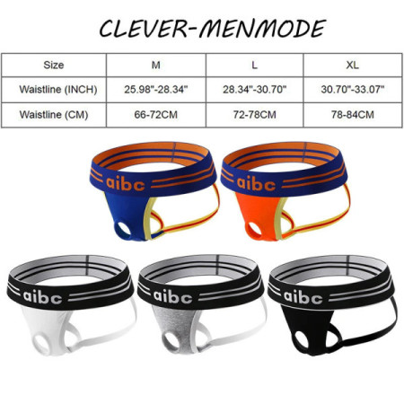 CLEVER-MENMODE Sexy Men's Hollow Out Jockstrap Thong Penis Hole Silicone O Ring Underwear Low Rise Panties Underpants Homme