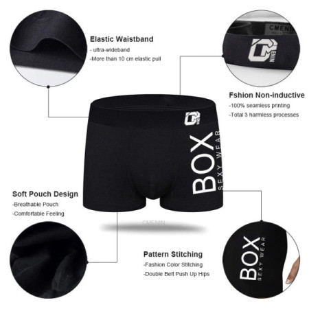 CMENIN 4Pcs Man Underpants Boxershorts Cotton Men Boxers Male Breathable Underwear Men’s Panties Soft Boxer OR212